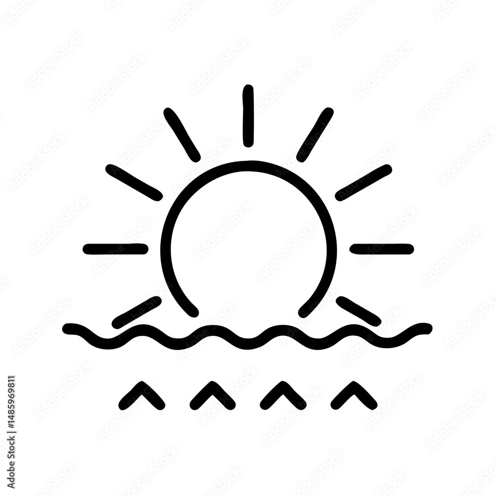 Poster sun icon on transparent background for web and graphic design
