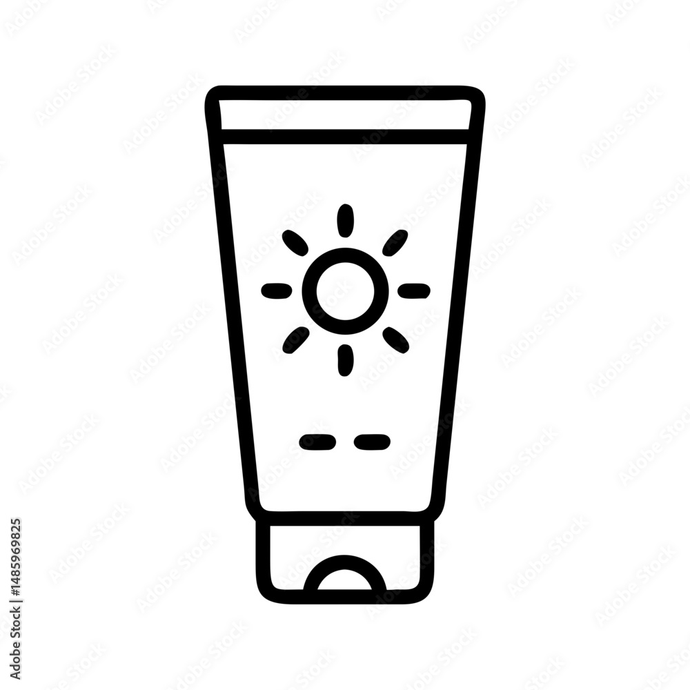 Poster sunscreen lotion icon on transparent background for web and graphic design