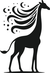 Wild animal giraffe vector isolated silhouette