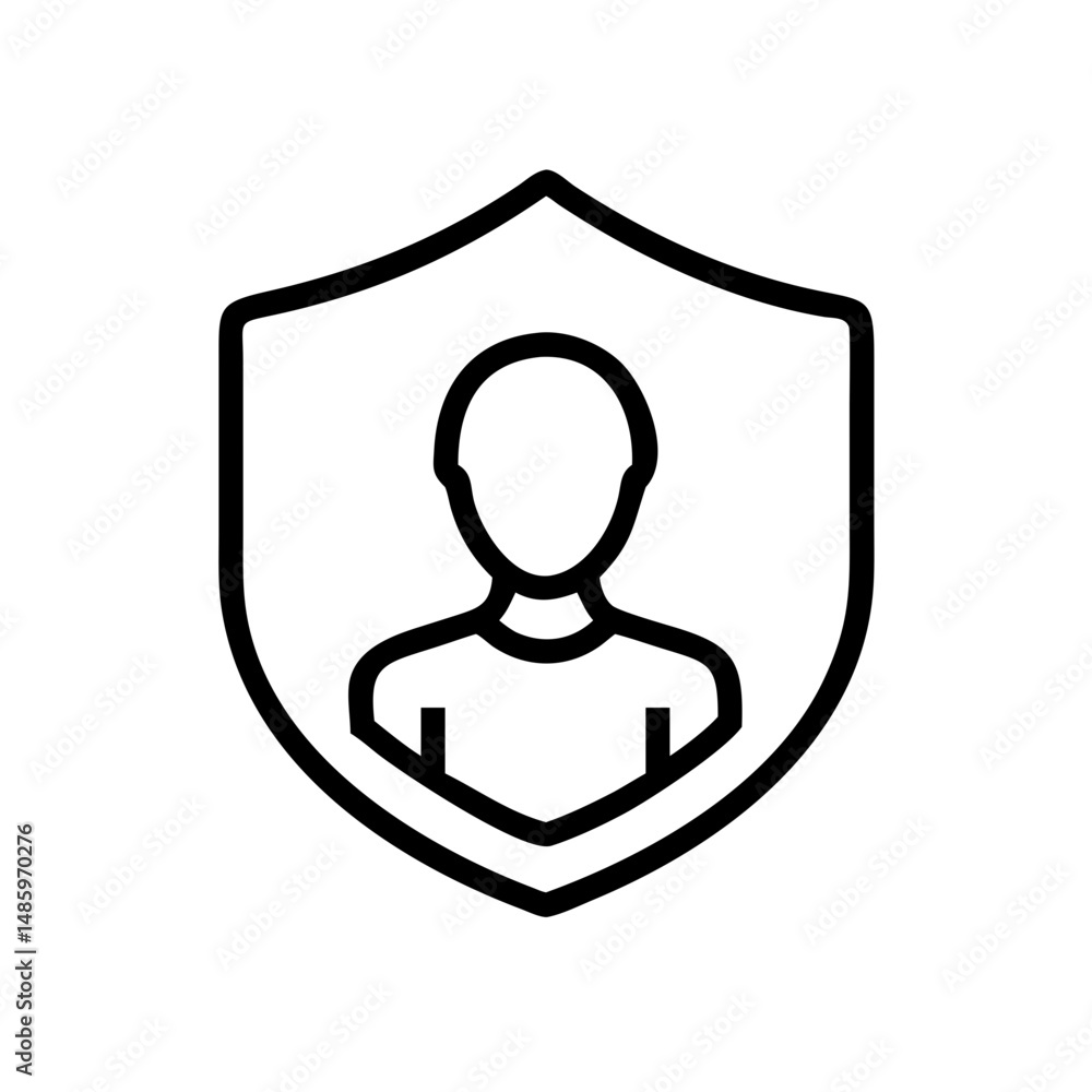 Poster user profile protection icon on transparent background for web and graphic design