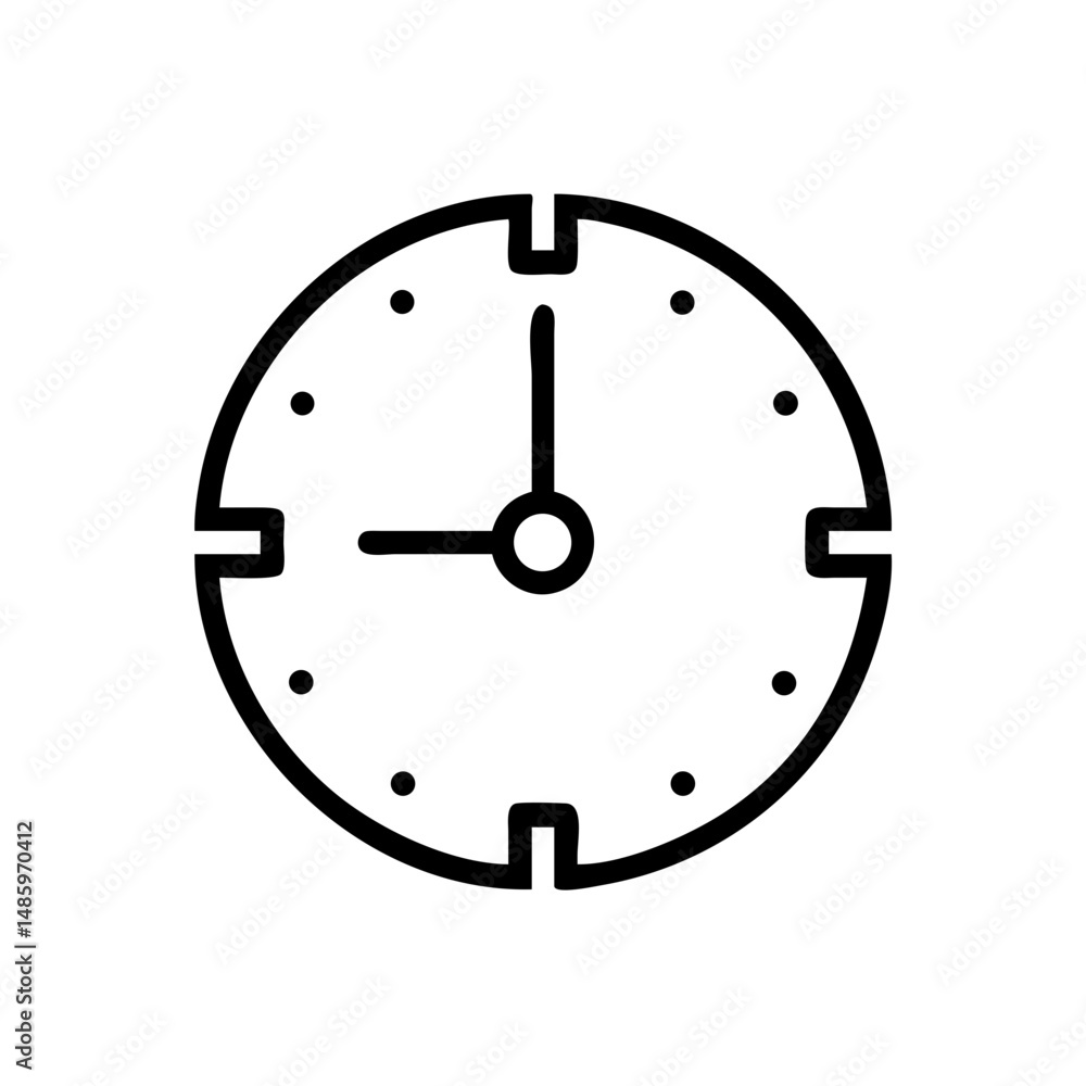 Poster wall clock icon on transparent background for web and graphic design