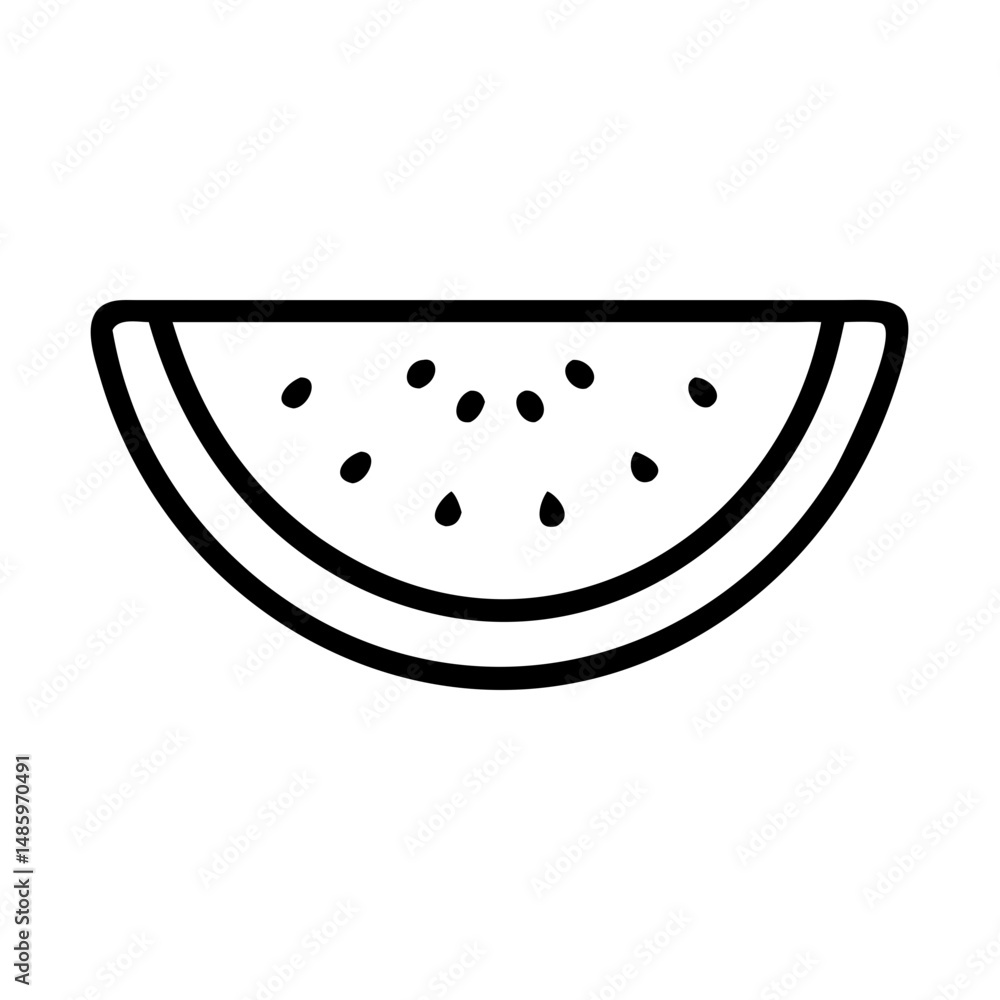 Poster watermelon slice icon on transparent background for web and graphic design