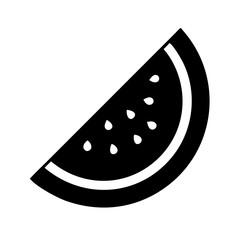 watermelon slice icon silhouette on transparent background for web and graphic design
