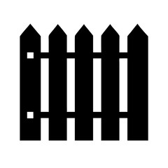wooden fence icon silhouette on transparent background for web and graphic design
