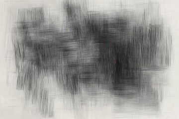 Abstract black and grey fine crosshatch lines overlapping densely on a white background creating textured, layered shadows and depth with a moody, contemplative atmosphere
