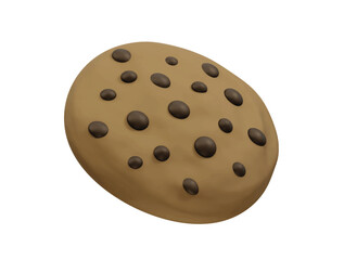 Delicious Chocolate Chip Cookie icon illustration 3d render