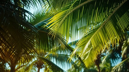 Fototapeta premium Tropical Palm Grove - Dotted Design