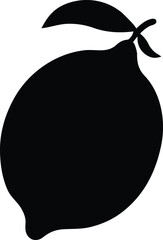lemon silhouette style illustration black
