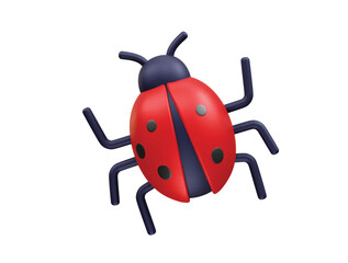 ladybug icon 3d rendering illustration. Bug 3D Icon Illustration render
