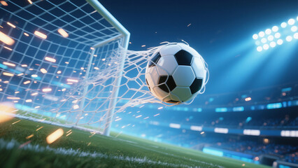 Soccer Ball - Football World Cup 2025, Poster Label Banner Realistic 4K Stock Image, Full HD Photo Download