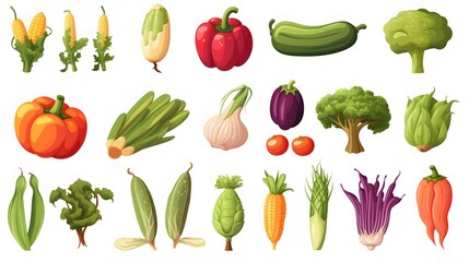 Illustration of Colorful Vegetable Swiss Chard in Vector Format on Transparent Background