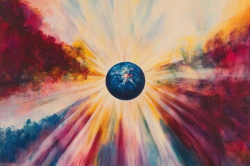 Celestial sphere with vibrant colors
