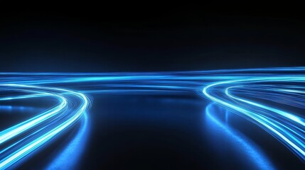Abstract Light Trails on a Dark Background