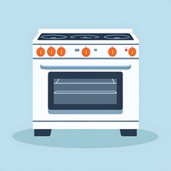 Obraz premium Modern Kitchen Stove Home Appliance Flat Vector Illustration for Interior Design Projects