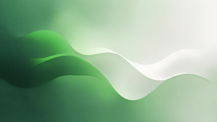 Abstract green waves with gradient background