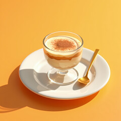 cup of tiramisu with spoon