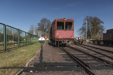 Obraz premium NARROW GAUGE DIESEL RAILCAR - An old and historic vehicle for transporting passengers 