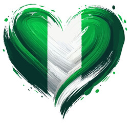 illustration of a heart shape nigerian flag