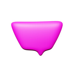 3d rendering of a purple speech bubble on a black background for advertising