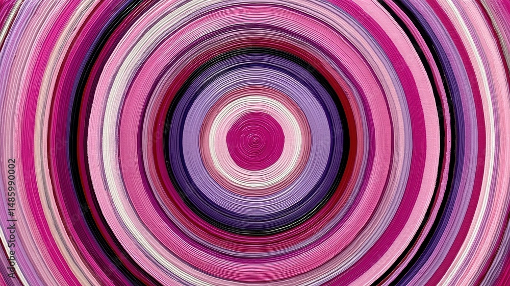 Poster vibrant pink and purple swirl creating an abstract mandala style pattern with colorful circular desi