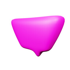 3d rendering of a purple speech bubble on a black background.