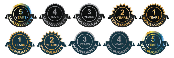 Warranty badge icon. set of warranty badges and labels.