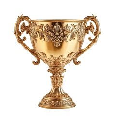 Isolated Golden Elaborate Trophy Cup