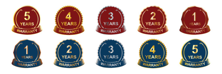 Warranty badge icon. Warranty Badge Set.