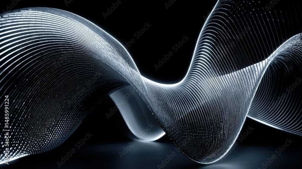 Aufkleber wave of light in abstract gradient design featuring smooth mesh texture for futuristic artistic appe