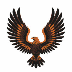 Obraz premium Stylized wings with brown and black feathers against a bright white backdrop