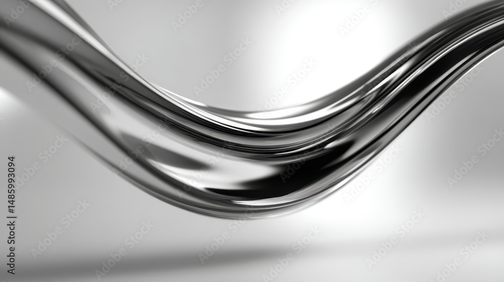 Aufkleber shimmering silver wave displaying fluid movement and reflective surfaces in a beautifully abstract i
