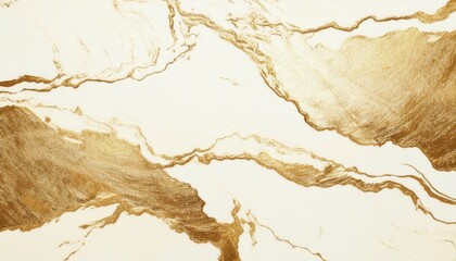luxurious gold ink marble texture with flowing metallic veins on creamy white background for branding, packaging, web banner, print design with ample copy space

