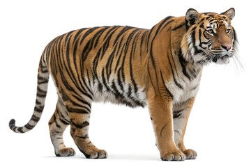 Fototapeta premium Panthera tigris sumatrae isolated on white background