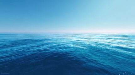 Obraz premium Ultra quality image of mesmerizing, blue, ocean, serene, nature, A beautiful and serene image of a gradient background showcasing the mesmerizing shades of ocean blue water from an.