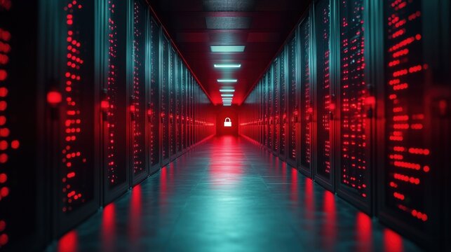 Secure server room interior