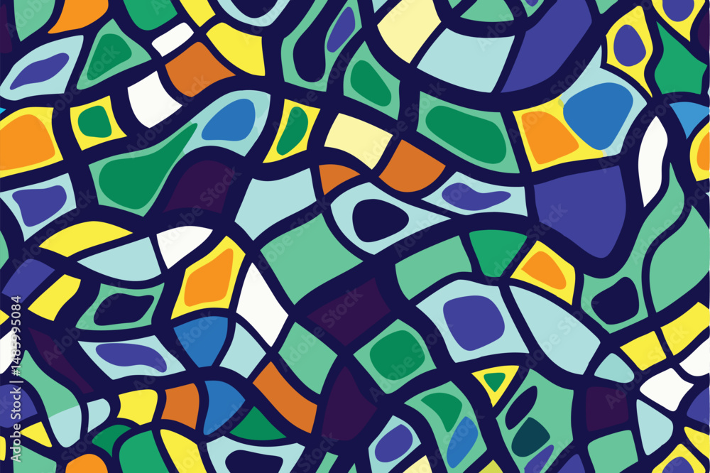 Aufkleber abstract colorful stained glass effect seamless pattern for versatile design applications