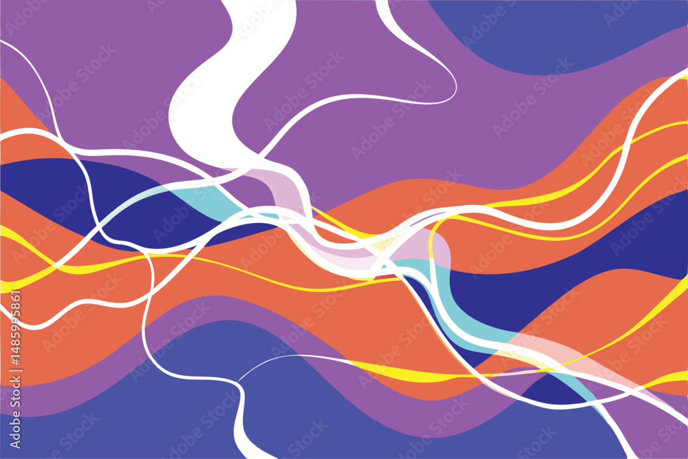 Aufkleber abstract colorful wavy lines design with transparency perfect for various design projects