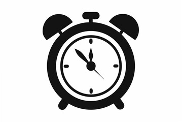 alarm  clockblack  silhouette vector