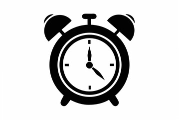 alarm  clockblack  silhouette vector