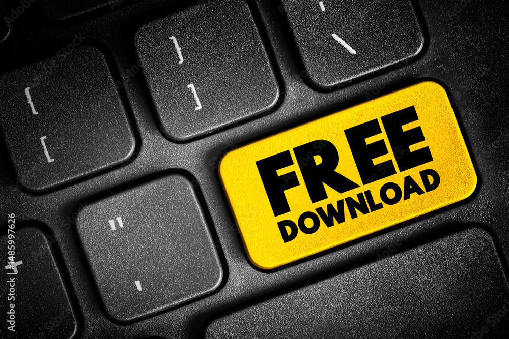 Poster free download text concept button on keyboard for presentations and reports