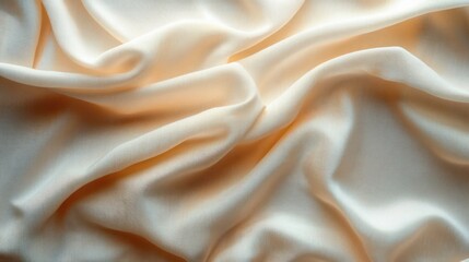 Obraz premium Soft, smooth cream-colored fabric with gentle folds and shadows creating a calming and delicate texture