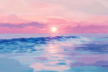 Naklejka premium Pastel sunset over a calm sea