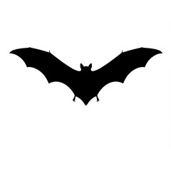 Bat silhouette isolated on white background for halloween, decoration, and graphic design.