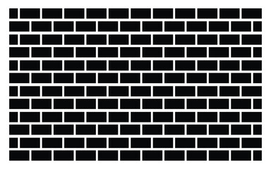 Black and White Brick Wall Vector – Seamless Pattern and Textured Design for Interior and Exterior Decoration.