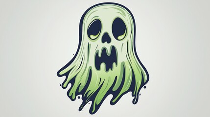 Obraz premium Spooky Green Ghost Illustration