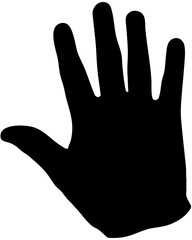Human hand silhouette, stop, no or halt gesture concept