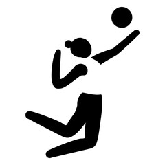 Sport woman pictogram volleyball serving