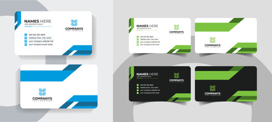 Minimal and Creative Business Card Template for Corporate Identity and Branding. Professional corporate business card template with clean design.
