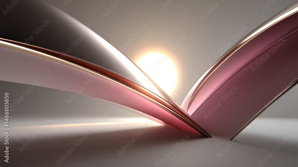 Poster book with light streaming through its pages creating an enchanting and minimalist wallpaper backgrou
