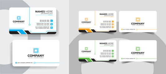 Minimal and Creative Business Card Template for Corporate Identity and Branding. Professional corporate business card template with clean design.